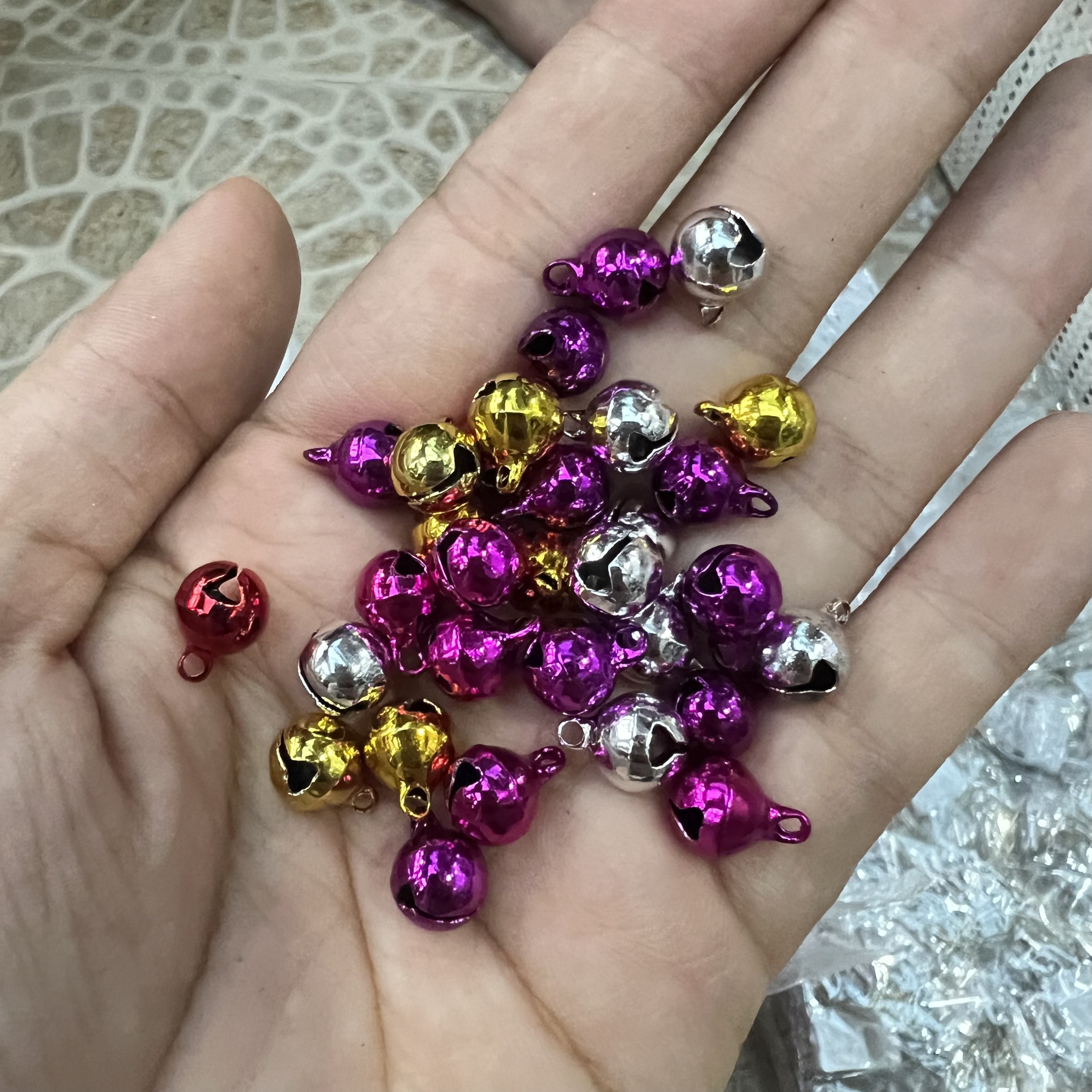 Chuông trang trí loại tốt 8mm - set 10 cái tranh trí sản phẩm handmade