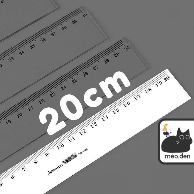 Thước kẻ kĩ thuật nhựa dạng thẳng cho học sinh 20cm, 30cm Deli - Họa Cụ Hakuart