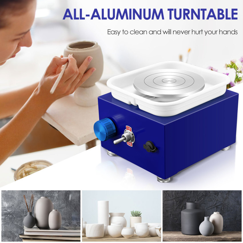 Mini Ceramic Wheel, Ceramic Wheel 6.5cm/10cm Rotary Table Mini Ceramic Machine Electric Ceramic Wheel DIY Clay Tool With Tray For Ceramic Work Ceramic Clay Art Crafts