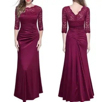 Elegant Lace Sleeves Formal Dress 