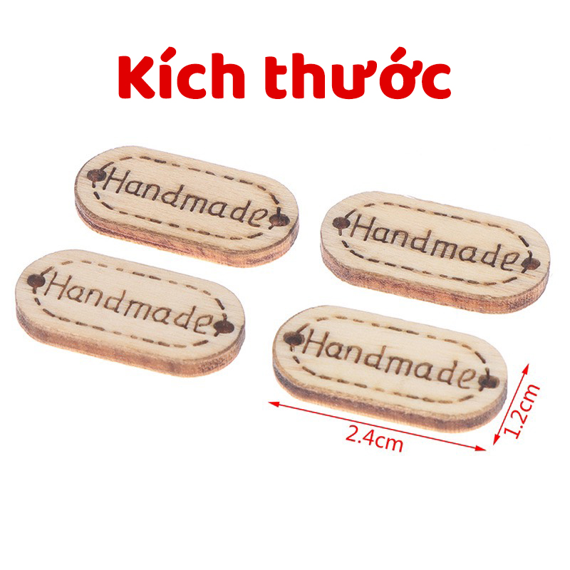 5 Cái Nút gỗ Handmade bầu dục