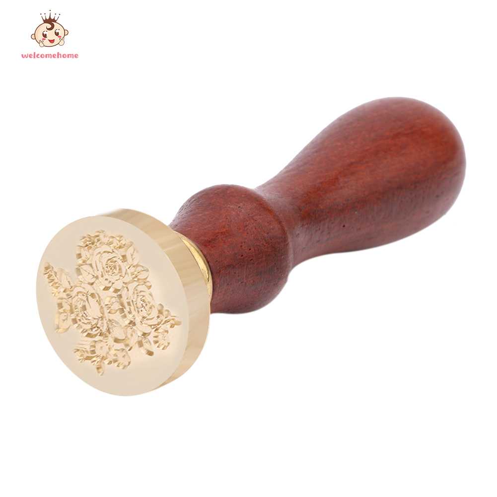 Retro Wood Handle Wax Seal Stamp Love Rose Sealing Wax DIY Envelope Crafts