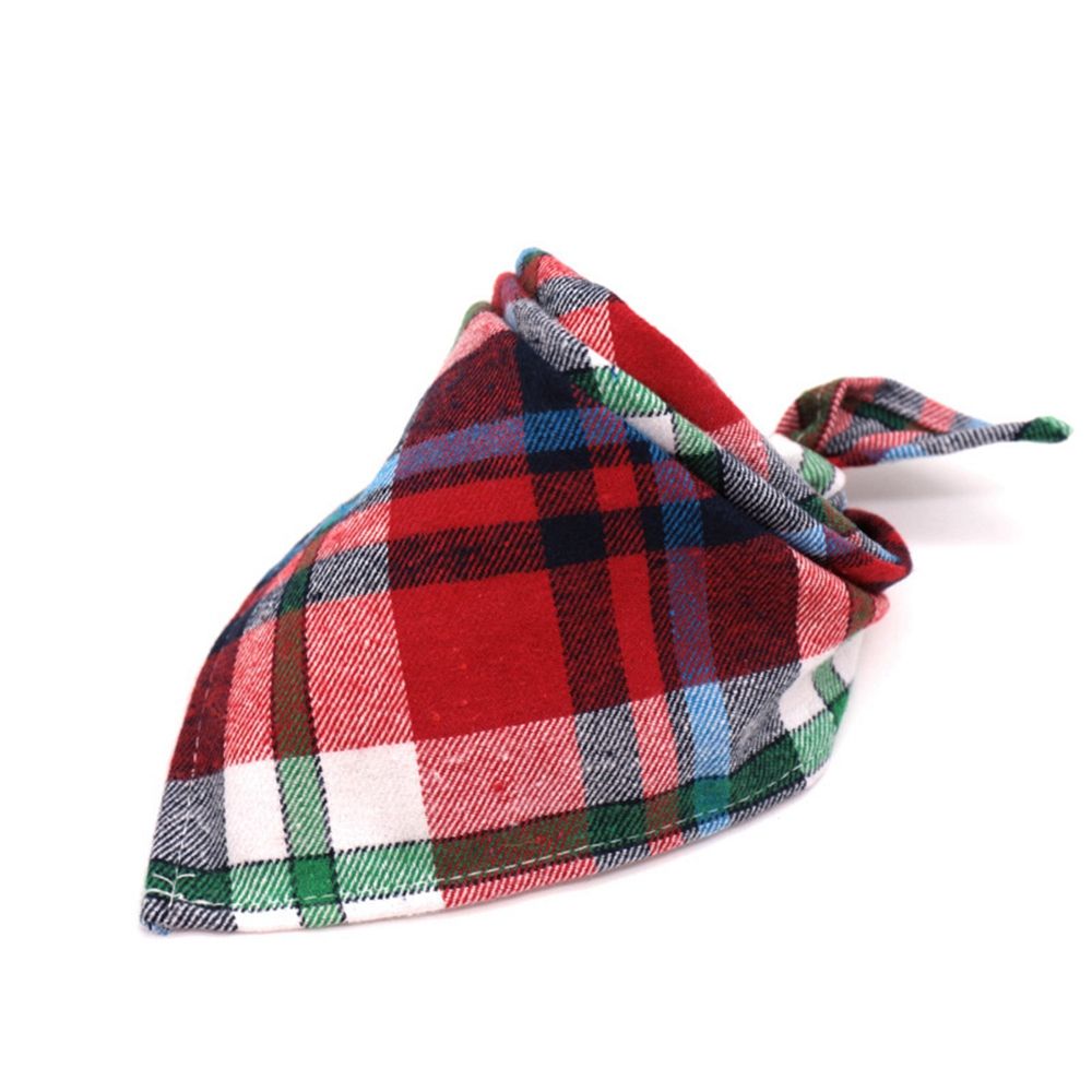 NANRUO Adjustable Classic Plaid Puppy Collar Neckerchief Grooming Accessories Bow Ties Dog Bandana Pet Supplies Cat Kerchief Triangle Scarf