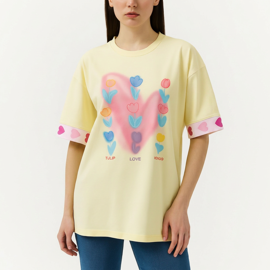 Half Sleeve T Shirt DTD Printed For Woman's