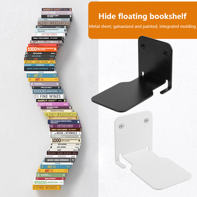 Invisible Floating Bookshelf Wall Indoor Mounted Book Shelf Metal Floating Book Organizer Books Shelves Home Decor Accessories.