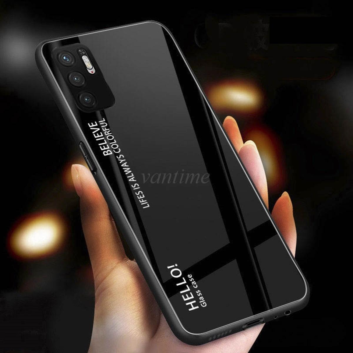 For Xiaomi poco m3 pro 5g case gradient phone back hard glass