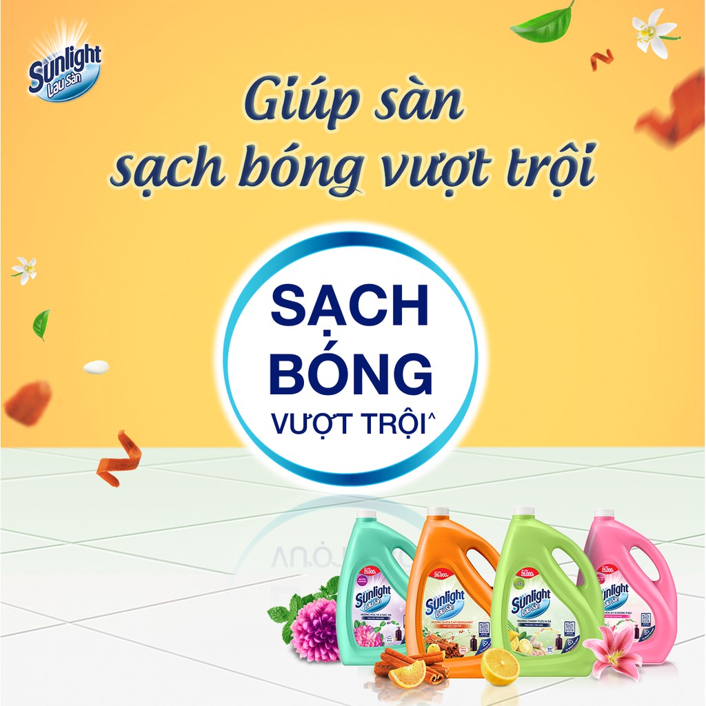 Nước Lau Sàn Sunlight Thiên Nhiên Quế & Cam - Can 3.6Kg