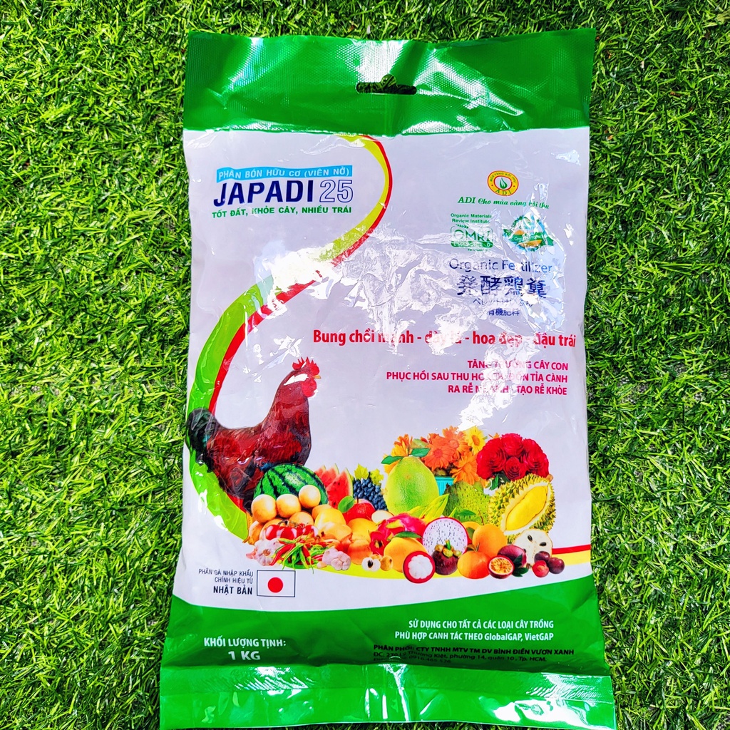 Phân gà hữu cơ vi sinh thế hệ mới japadi nhật bản, phân hữu cơ,gói 1 ký