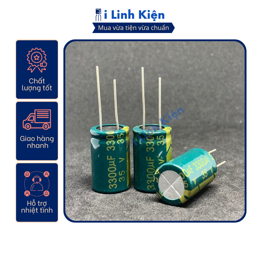 Tụ hóa 35v 100uf-10000uf combo 10 con chất lượng cao.