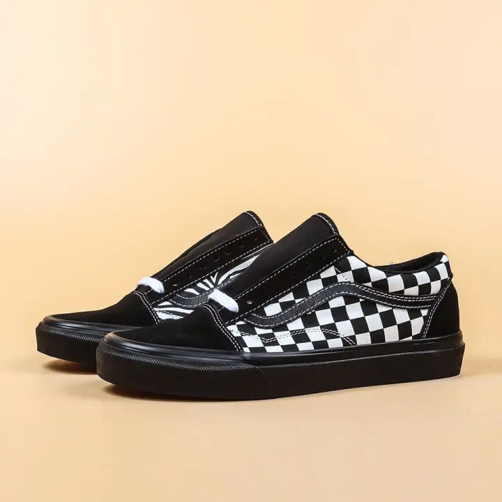 low cut checkered vans