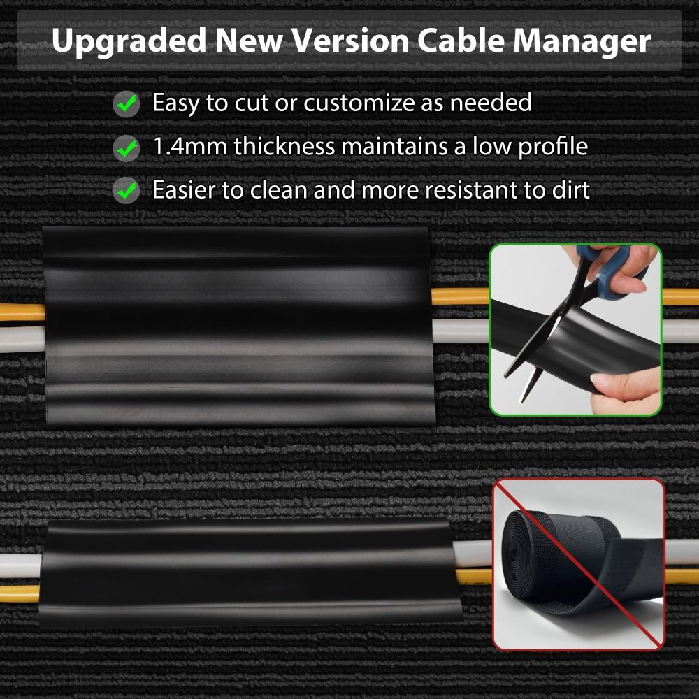 PVC Floor Cable Cover Self Adhesive Soft Ethernet Cable Hider 1m Cord ...