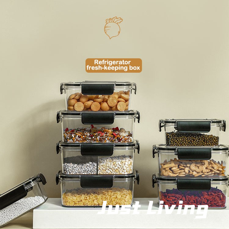 JustLiving Hộp Đựng Kín Trong Tủ Lạnh Có Nắp Hộp Giữ Tươi Chia Được Hộp Đựng Thực Phẩm Trong Suốt Hộp Bento Trái Cây Và Rau Củ Hộp Cơm Trưa Di Động