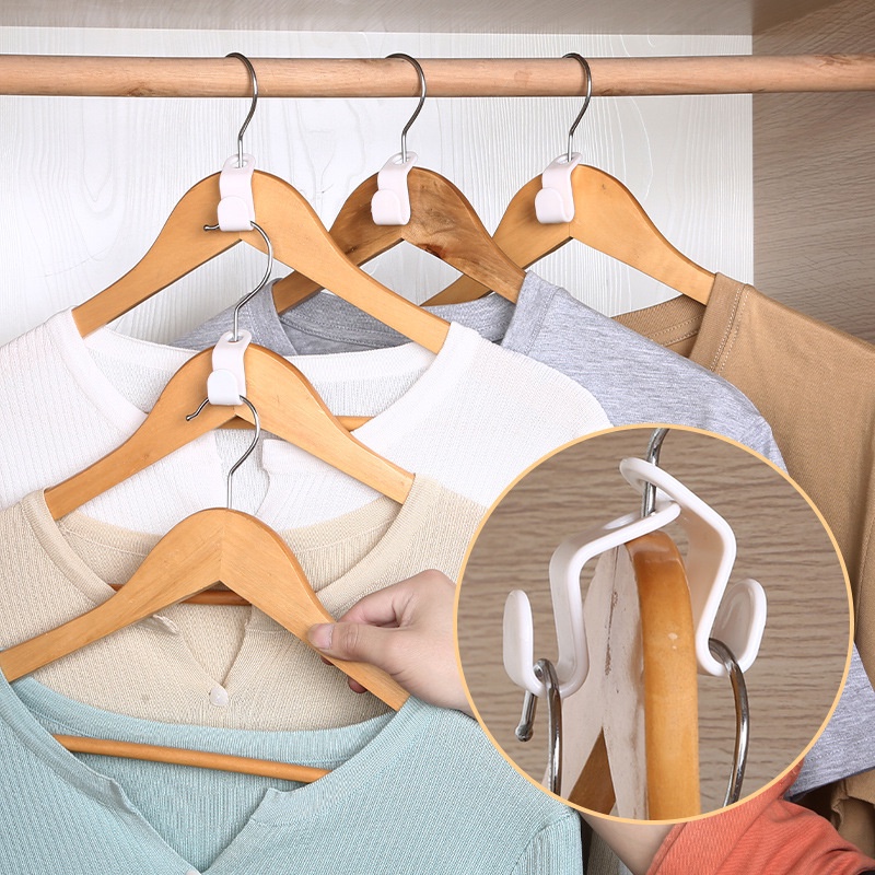 5/10Pcs Mini Clothes Hanger Hook Folding Storage Clothes Rack Wardrobe Hanging Hanger Connection Hook Space Saving Connectors