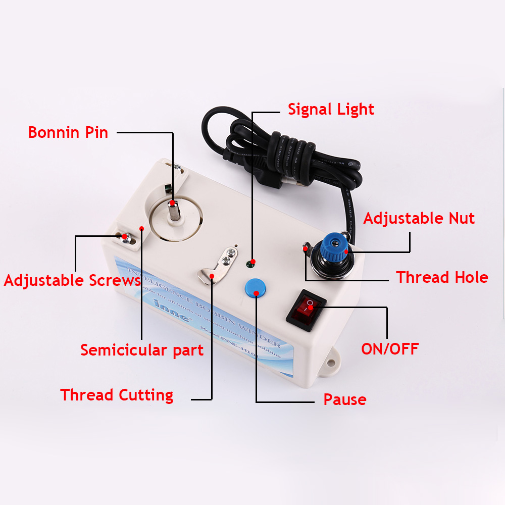 Sewing Machine Intelligent Bobbin Winder Electric Automatic Thread Stand Accessories Tool Universal Assistant Set.