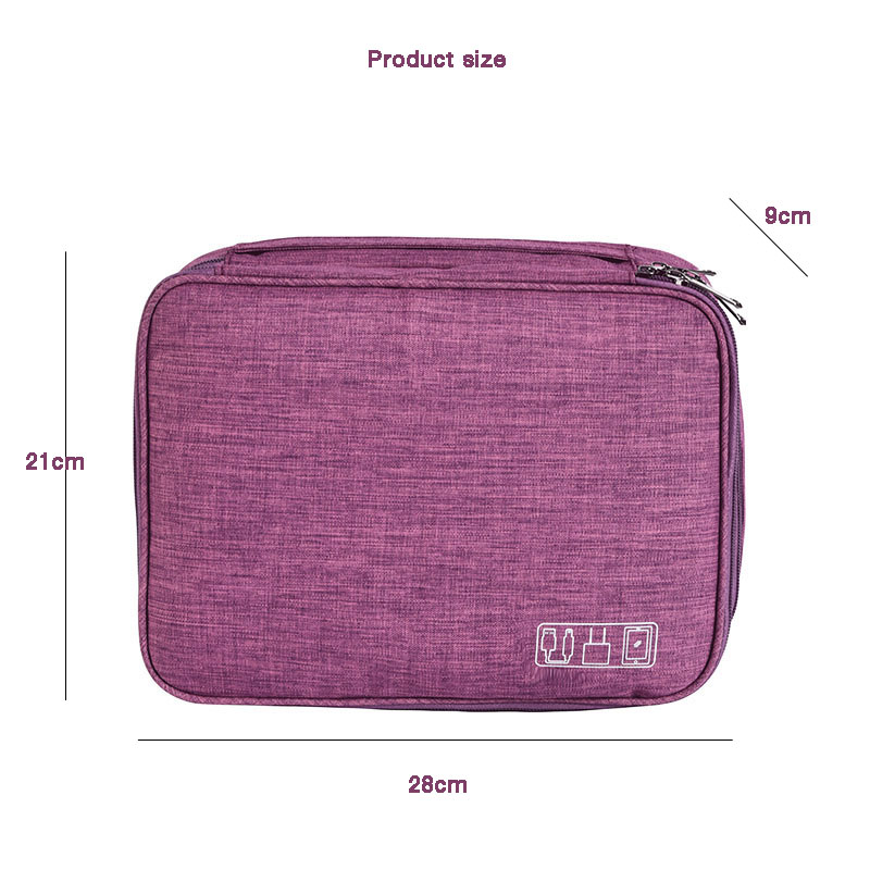 Multifunctional electronic storage bag Polyester material Data cable storage bag Large-capacity waterproof storage bag Portable cosmetic storage bag Organize the storage bag Multifunctional bag Waterproof bag washing bag