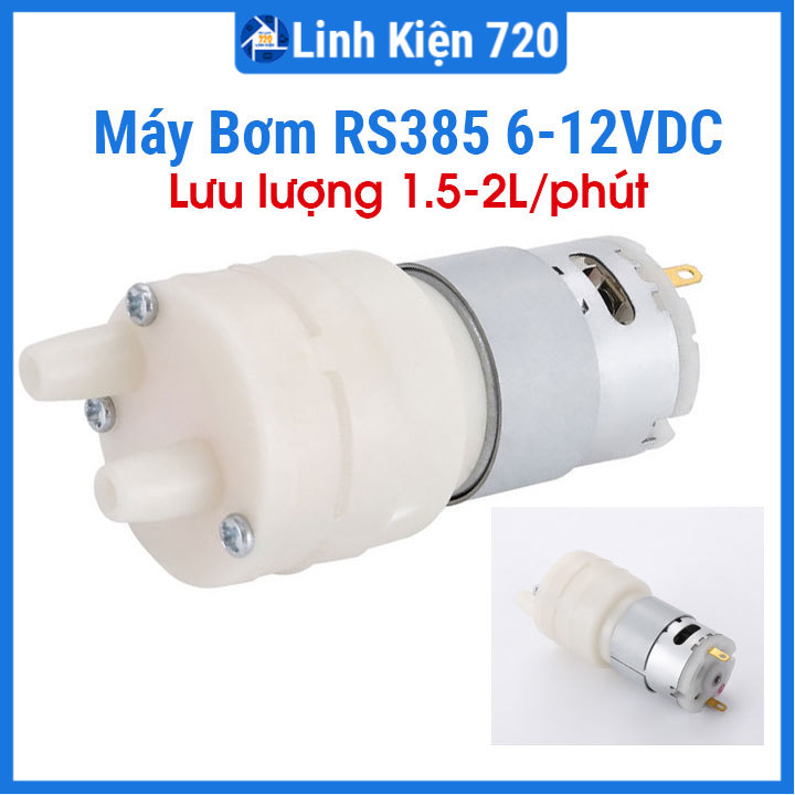 Máy bơm mini RS385 6-12VDC lưu lượng nước 1.5-2L/phút