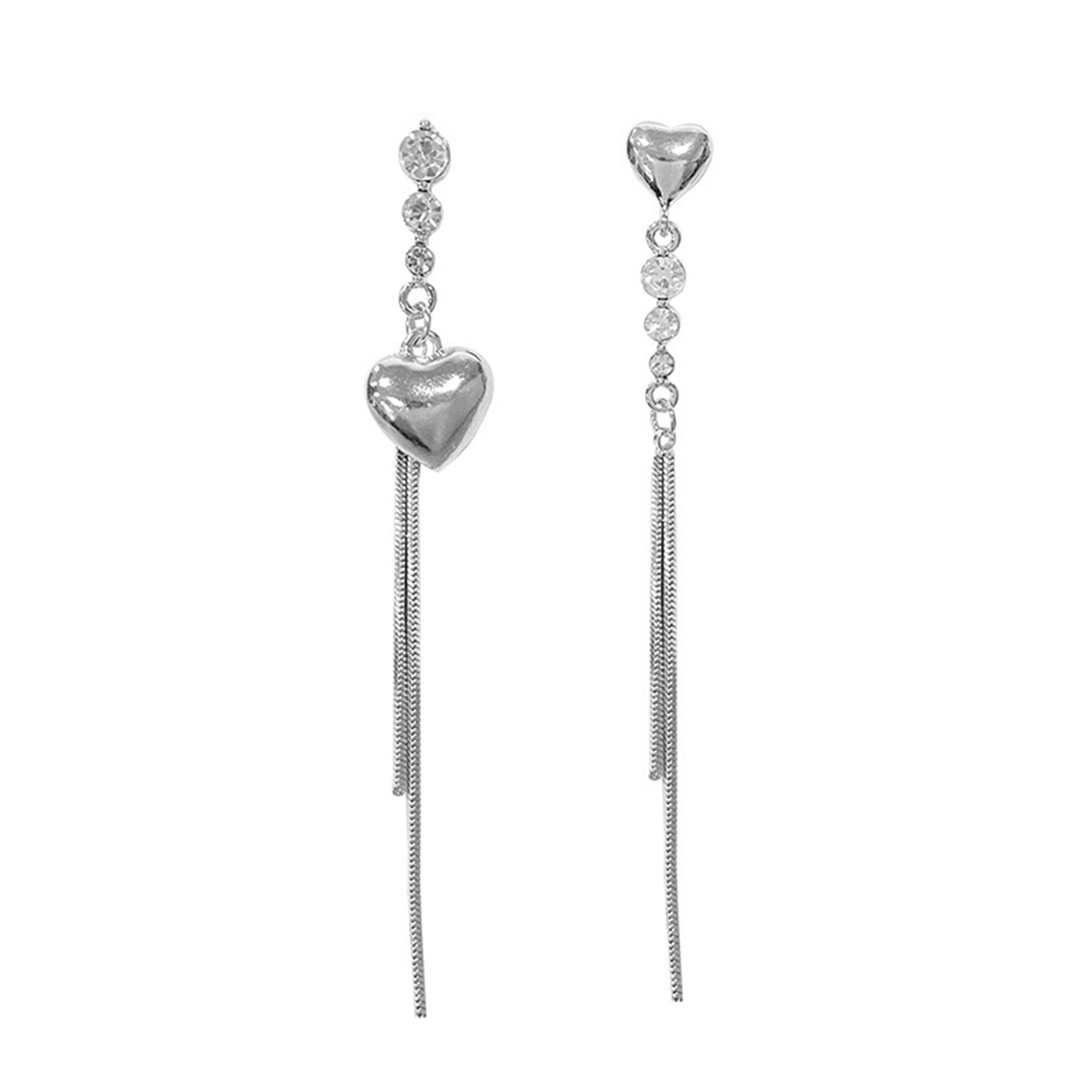 Long Earrings Stunning Heart Rhinestone Tassel Earrings Perfect Gift for Valentine's Day and Birthdays