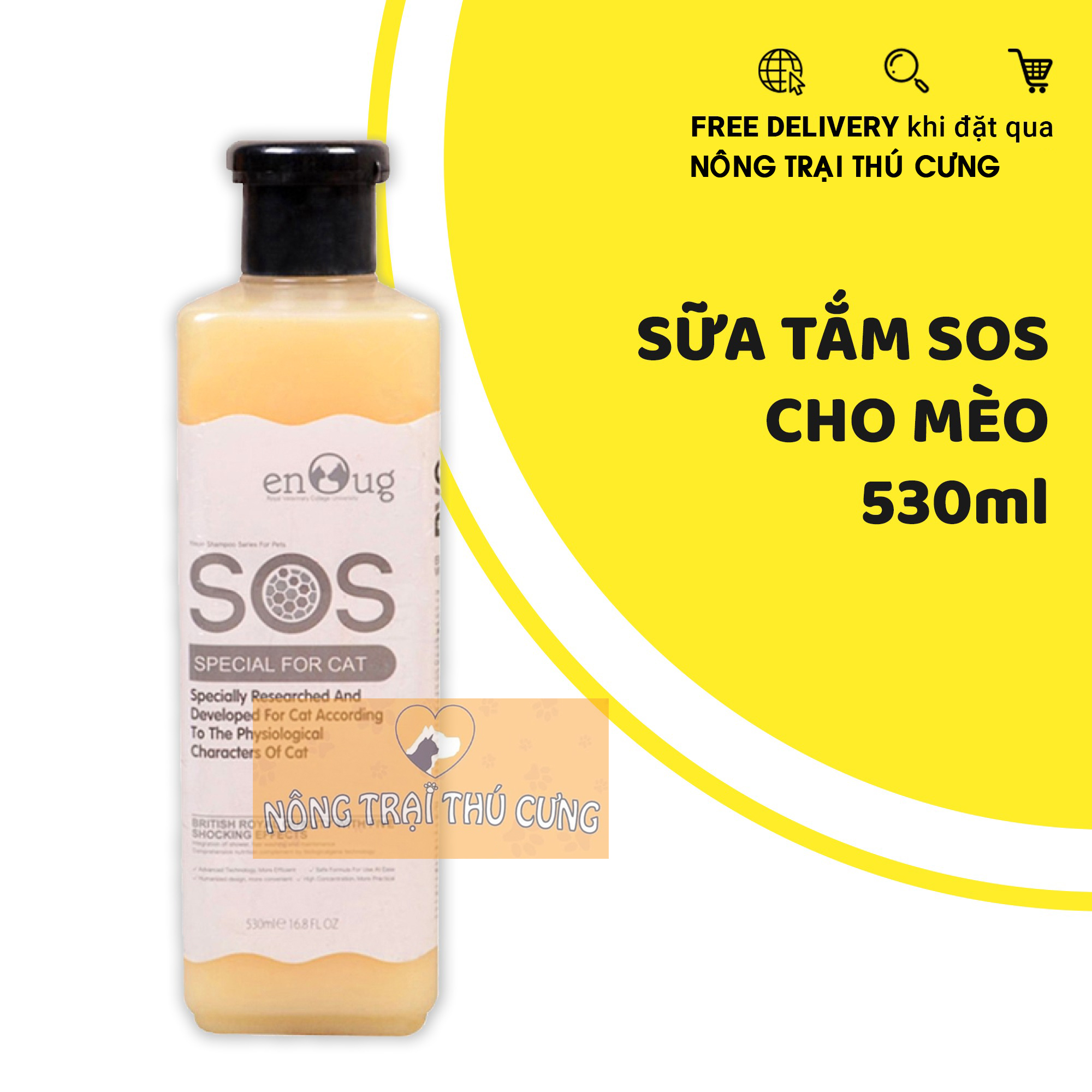Sữa tắm sos cho chó mèo 530ml - hàng chuẩn công ty -