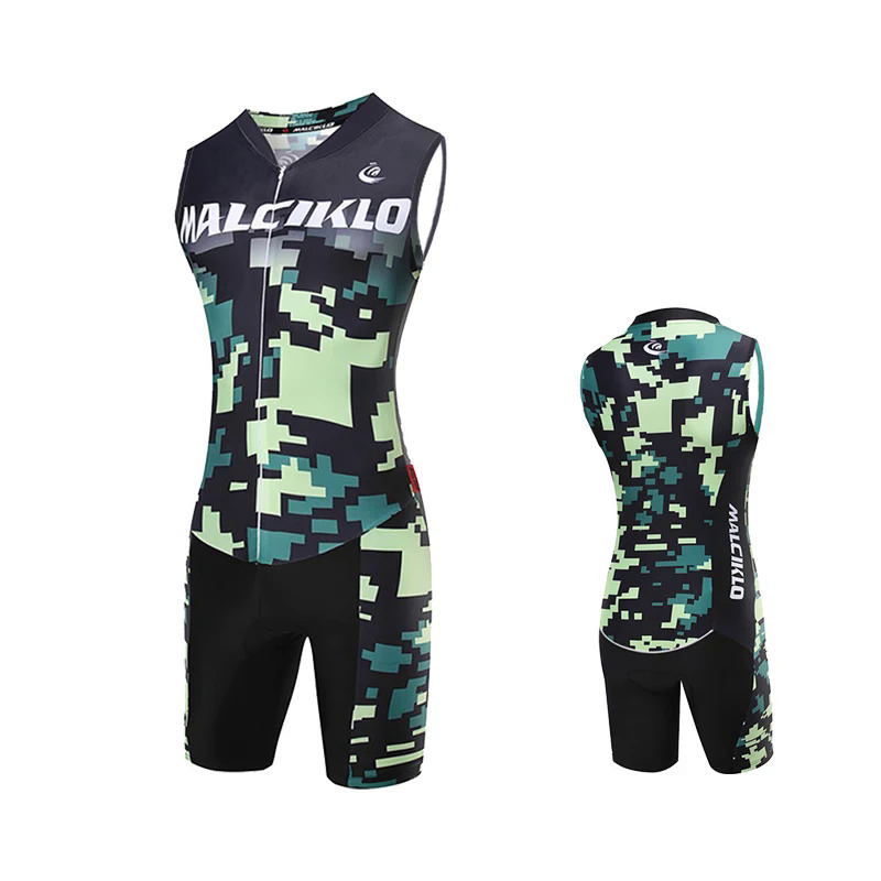 Yedafa]Malciklo Men's Triathlon Short Sleeve Tri Suit Breathable