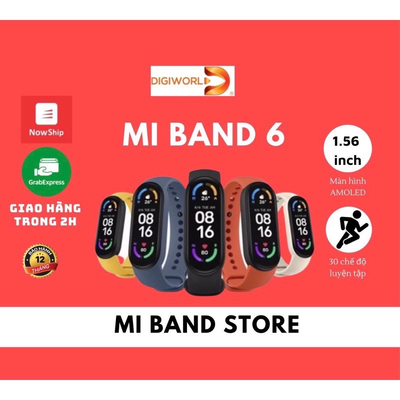 BẢN QUỐC TẾ Vòng đeo tay Xiaomi Mi Band 6 CHÍNH HÃNG Màu Đen có đầy đủ thumbnail