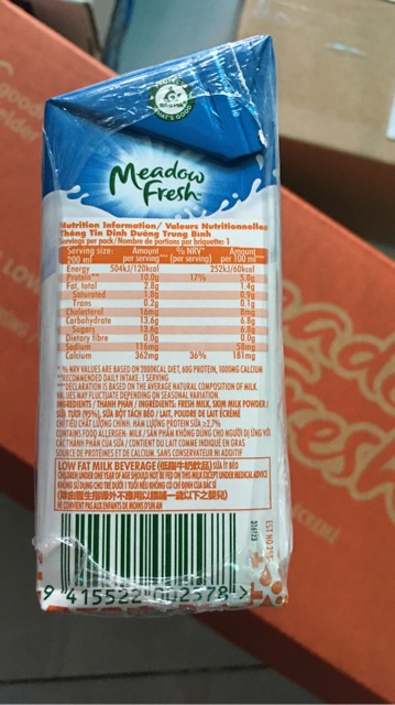 Sữa Meadow Fresh Max Canxi Thùng 24 Hộp 200Ml