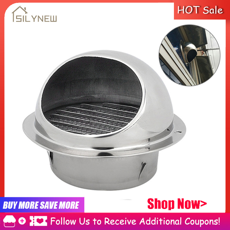 SilyNew 304 Stainless Steel 80mm Hood Hood Exhaust Pipe Outside Wall