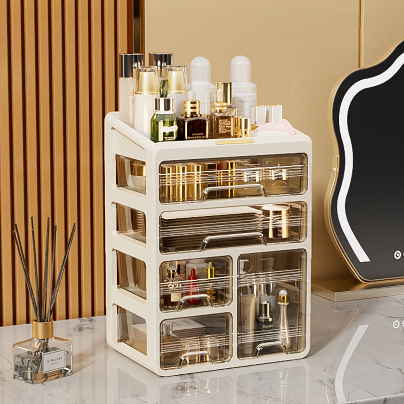 Drawer-type cosmetics storage box student dormitory desktop large-capacity skin care products mask lipstick plastic storage rack
