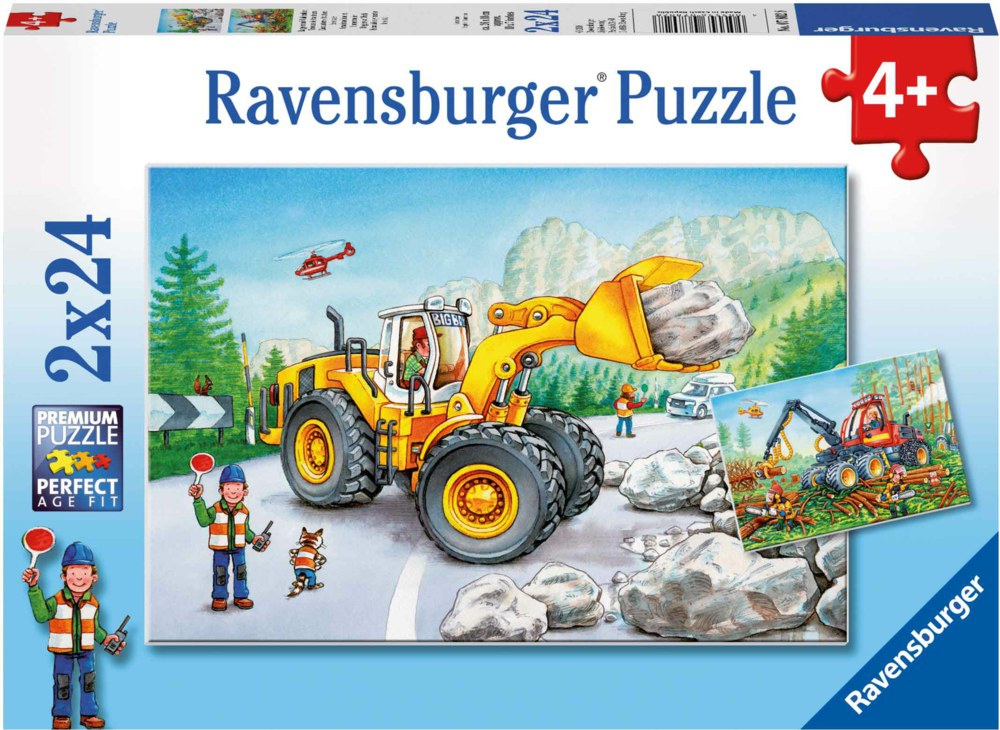 Xếp hình Ravensburger Diggers at Work 2x24p RV078028