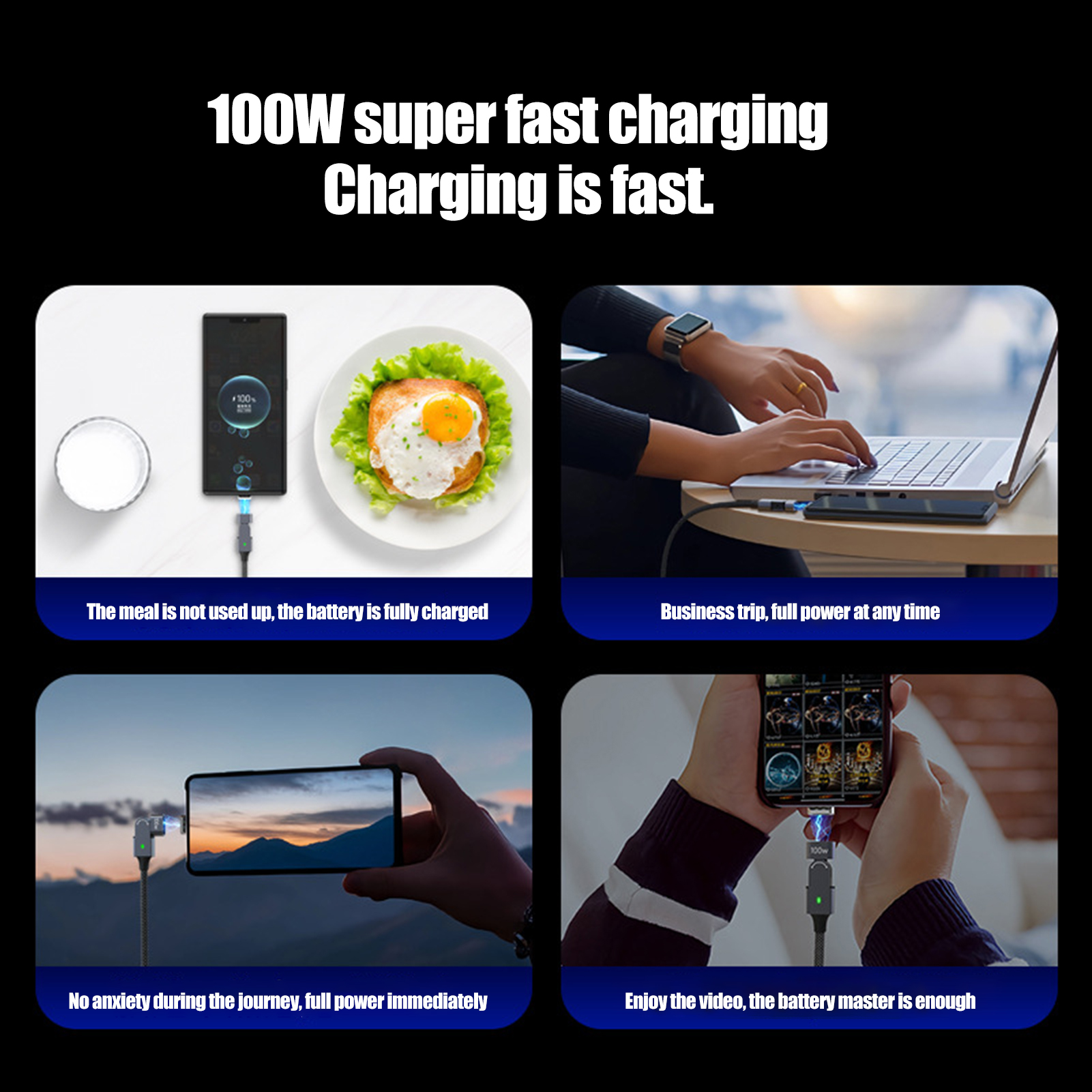 Magnetic Charging Cable Rotating Data Cable Fast Charging Magnetic Cable for Iphone Convenient Time-saving Data Line with Strong Magnetic Adsorption Ideal
