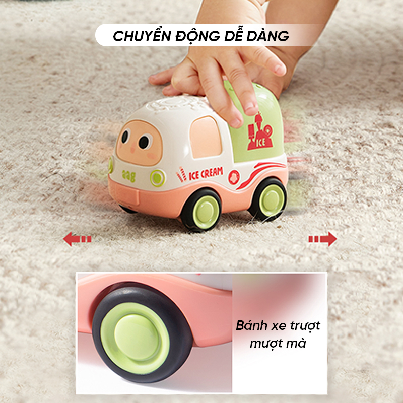 Đồ chơi trẻ em AAG2107008-1 bộ đồ chơi thông minh 4 xe ô tô tích hợp phát nhạc cho bé