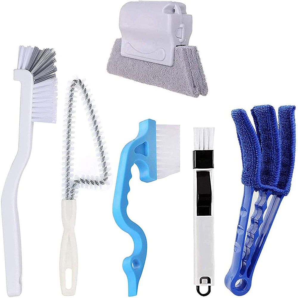 Groove Gap Cleaning Tools,6pcs Hand-Held Door Window Track Cleaning  Brush,Blinds Cleaner,Tile Joint Grout Brush to Deep Clean,Bathroom,  Kitchen,Dead