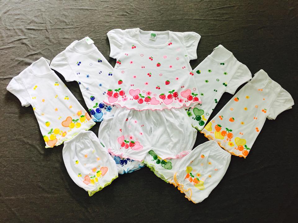 Combo 5 bộ dâu phòng cho bé gái 3-17kg