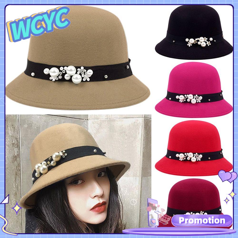 Cloche Hats Women Vintage Retro Hat Autumn Winter Warm Hat Wool Felt Bucket  Cap 