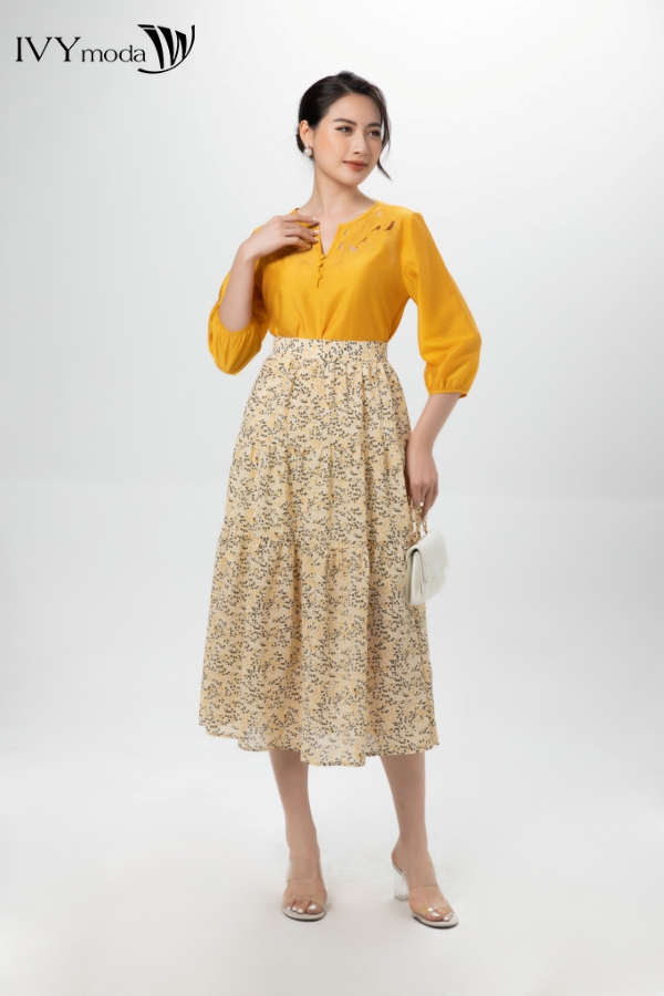 Chân váy xòe 3 tầng IVY moda MS 31M6641