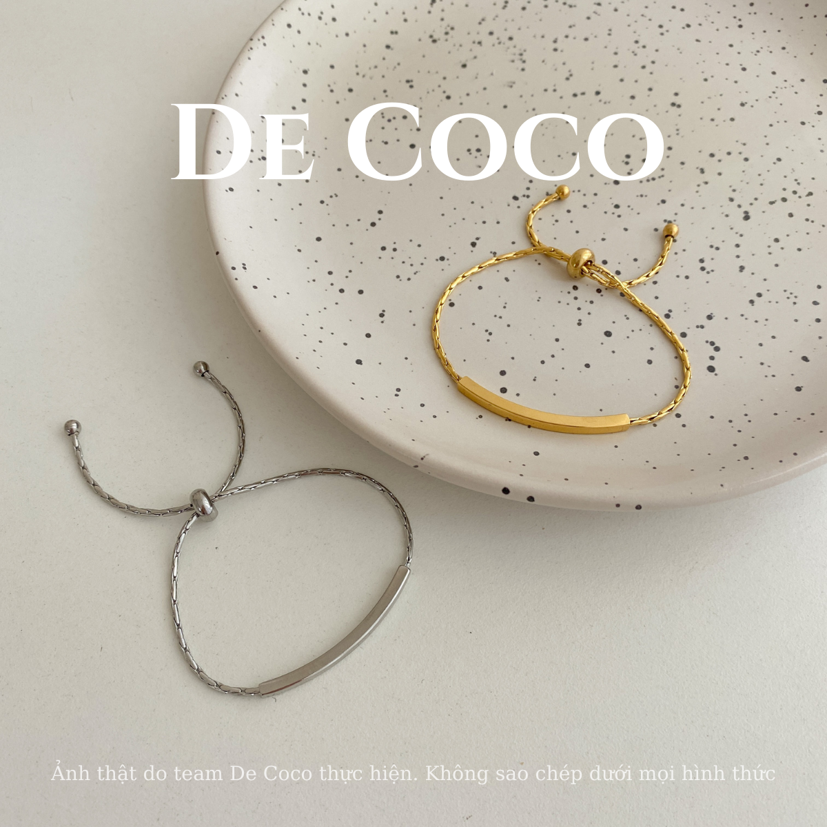 [KHÔNG ĐEN GỈ] Vòng tay nữ, lắc tay gold bar De Coco Decoco