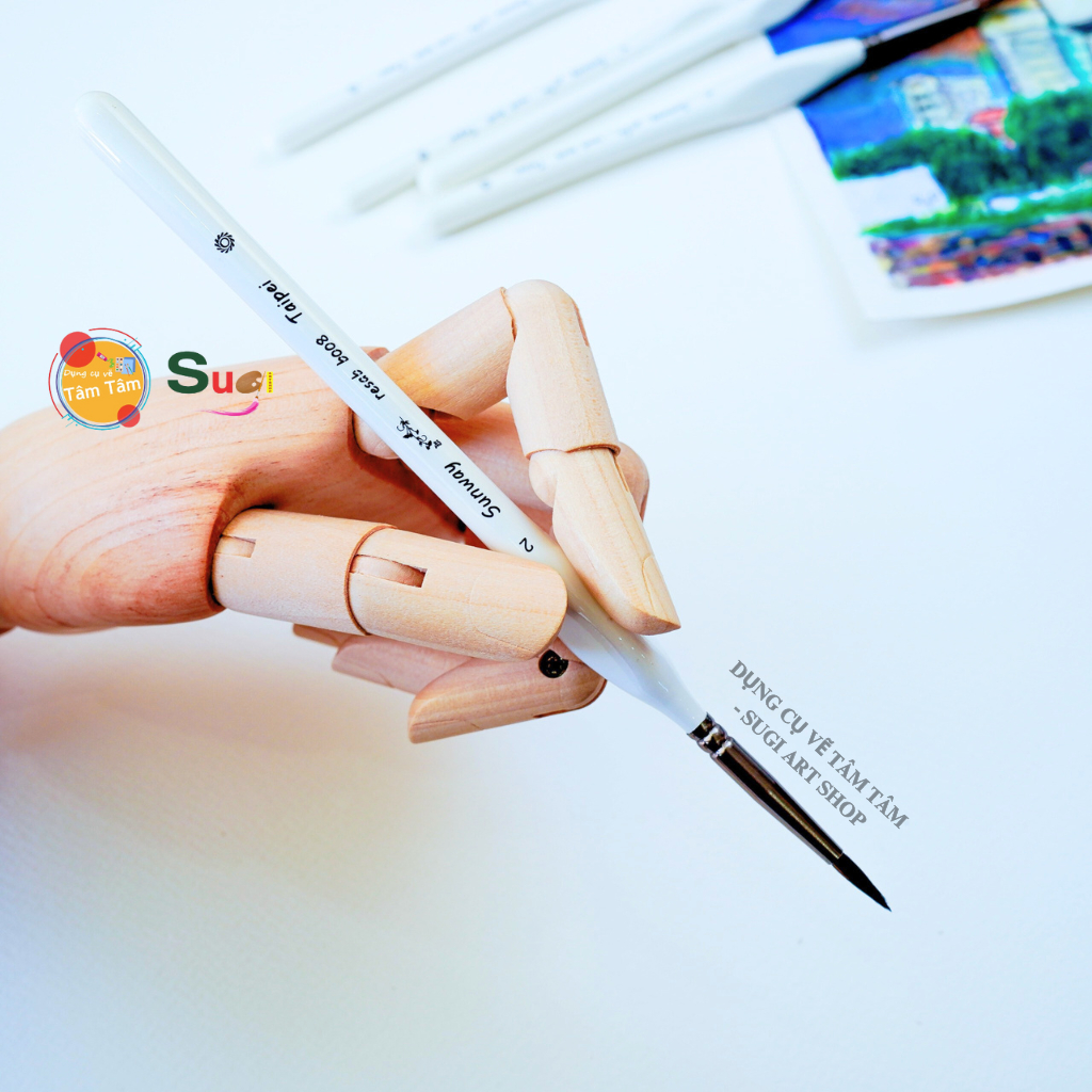 Cọ vẽ nét Lông Sóc thân trắng Sunway  B008