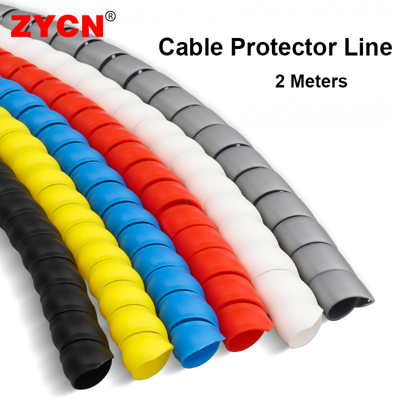 Winding Protector 2Meters 8/10/12/16mm Line Organizer Protection Flexible Spiral Wrap ...