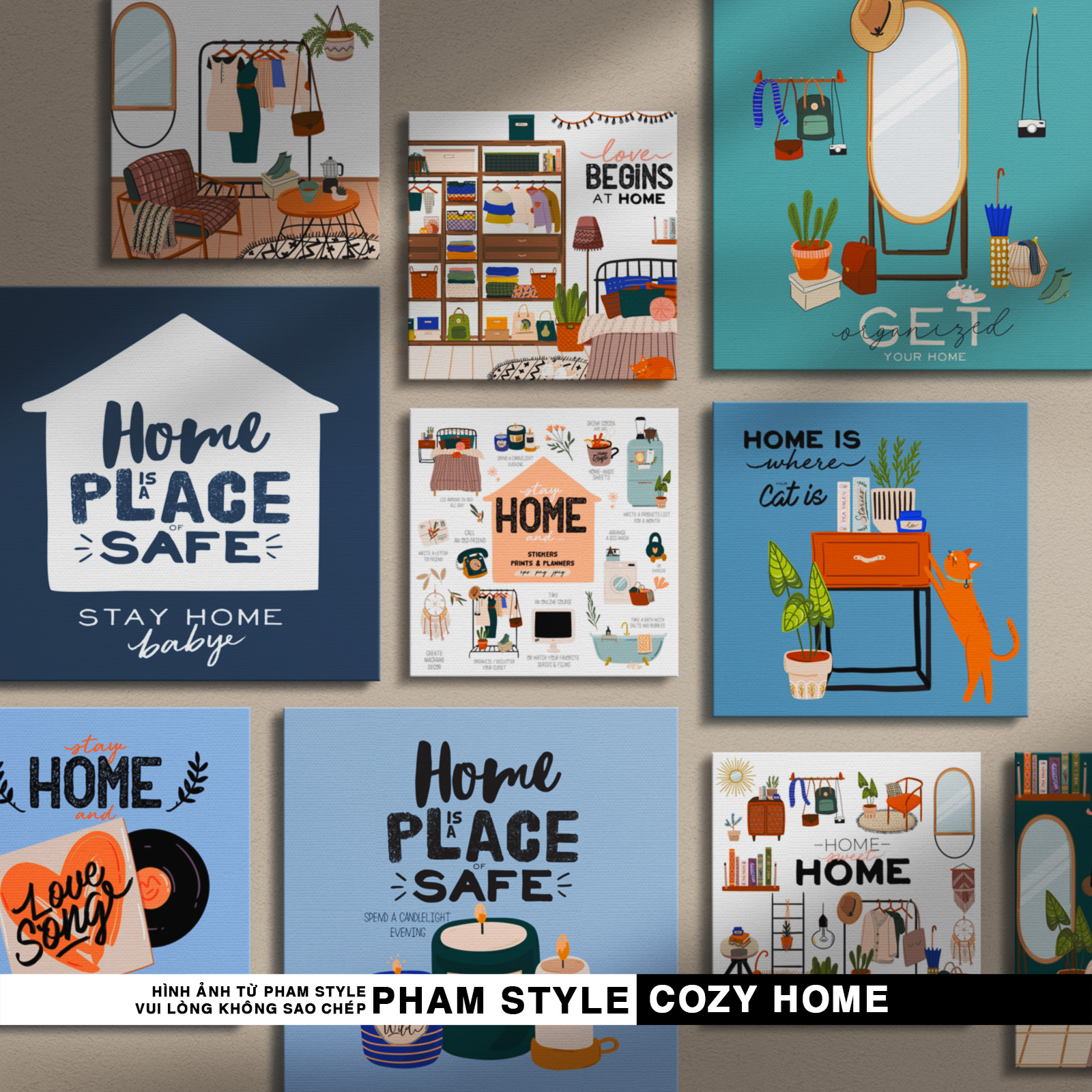 Tranh Canvas Treo Tường COZY HOME (No41-60)