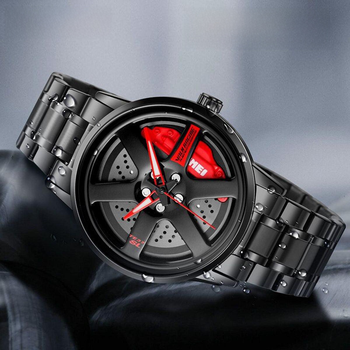 SKMEI 1787 Men's Watch Wheels Design waterproof stainless steel.