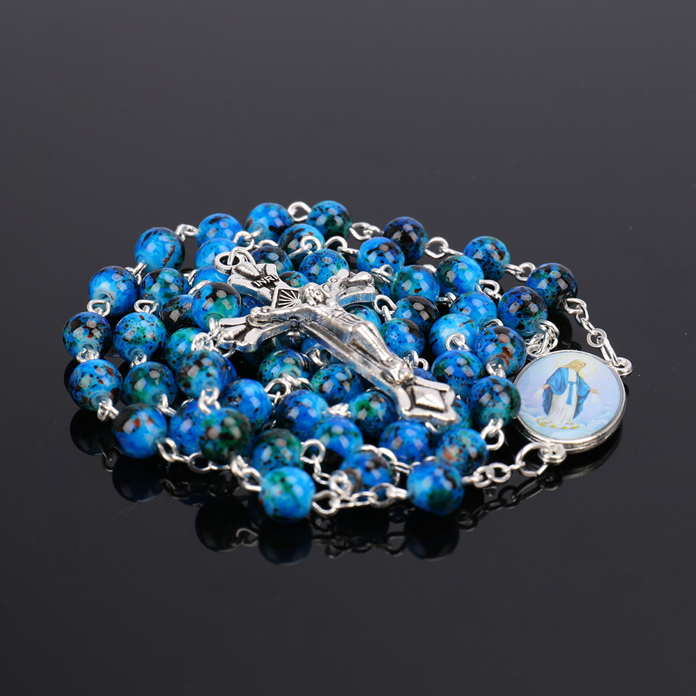 Catholic%20Rosary%20Small%20Size%20Round%20Blue%20Glass%20Beads%20Virgin%20Mary%20Jesus%20Necklace%20XINYAN%20-%20Image%207