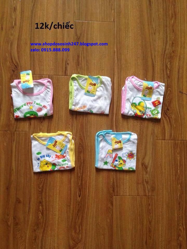 Áo sơ sinh khuy lệch chất cotton cực đẹp cho bé