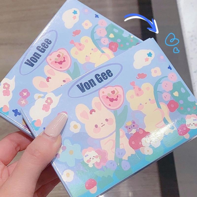 Set 5 son kem lì vongee thỏ xanh hồng