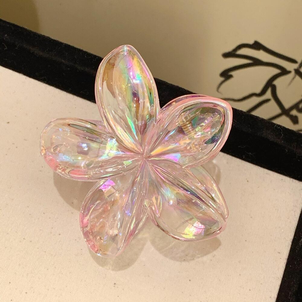 Kẹp Tóc Hoa Sứ Hologram Trong Màu 8cm