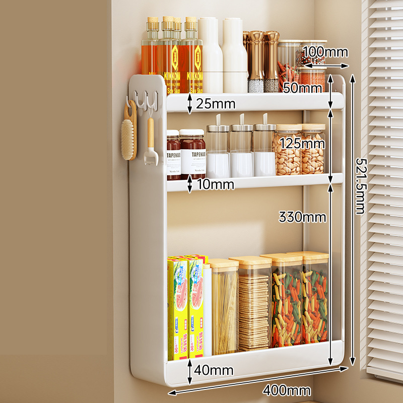 NFA Hole-free kitchen wall-mounted storage rack Multifunctional wall-mounted spice rack to store bottles and jars with seasoning rack
