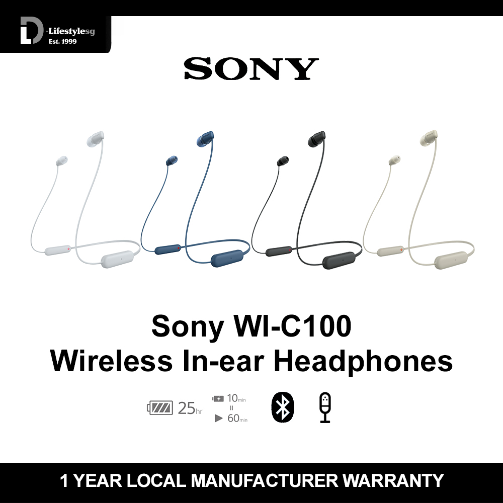 Sony Wi C100 Wireless In Ear Bluetooth Headphones Lazada Singapore 0104