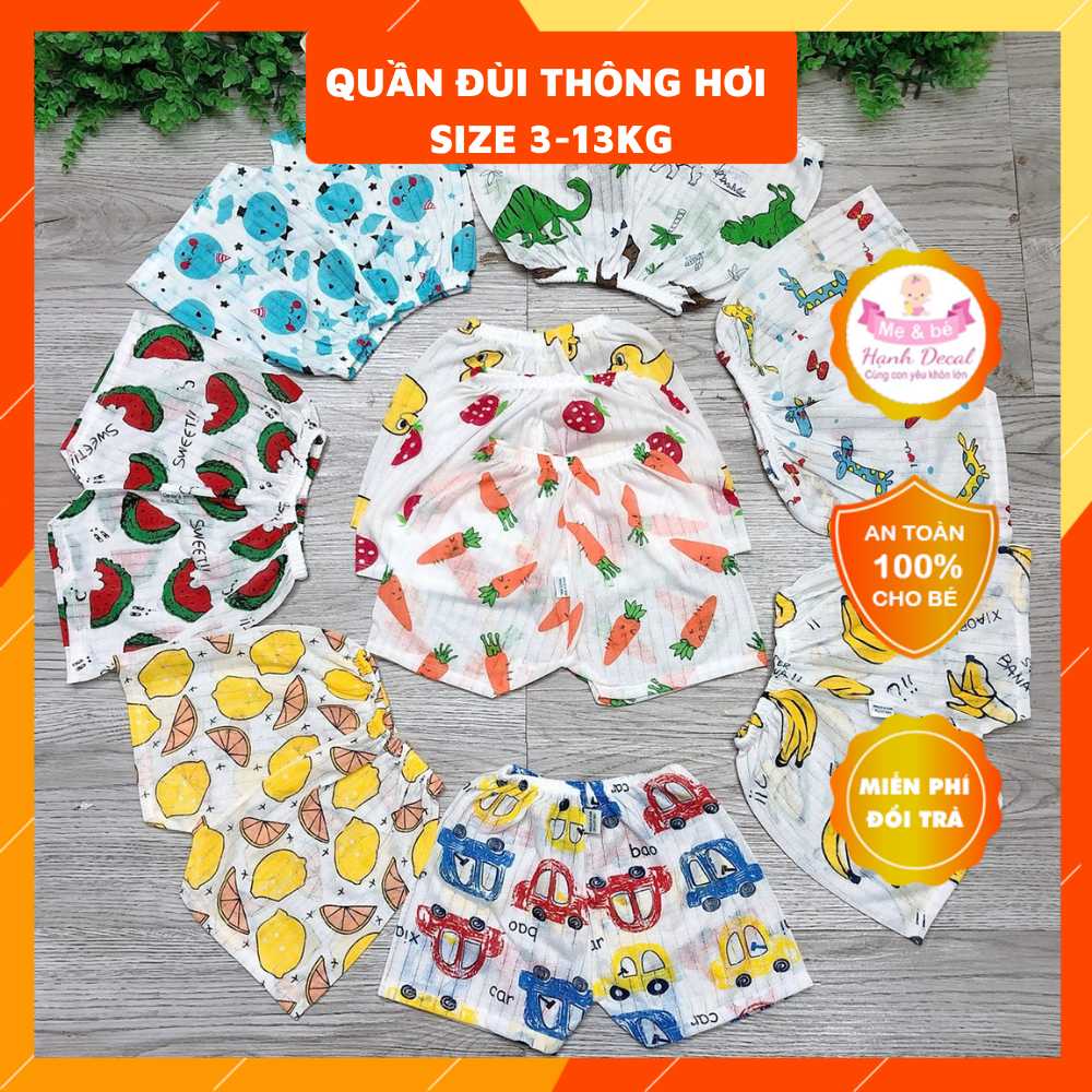 Quần Đùi Chục thông hơi cho bé SIZE 3-13KG