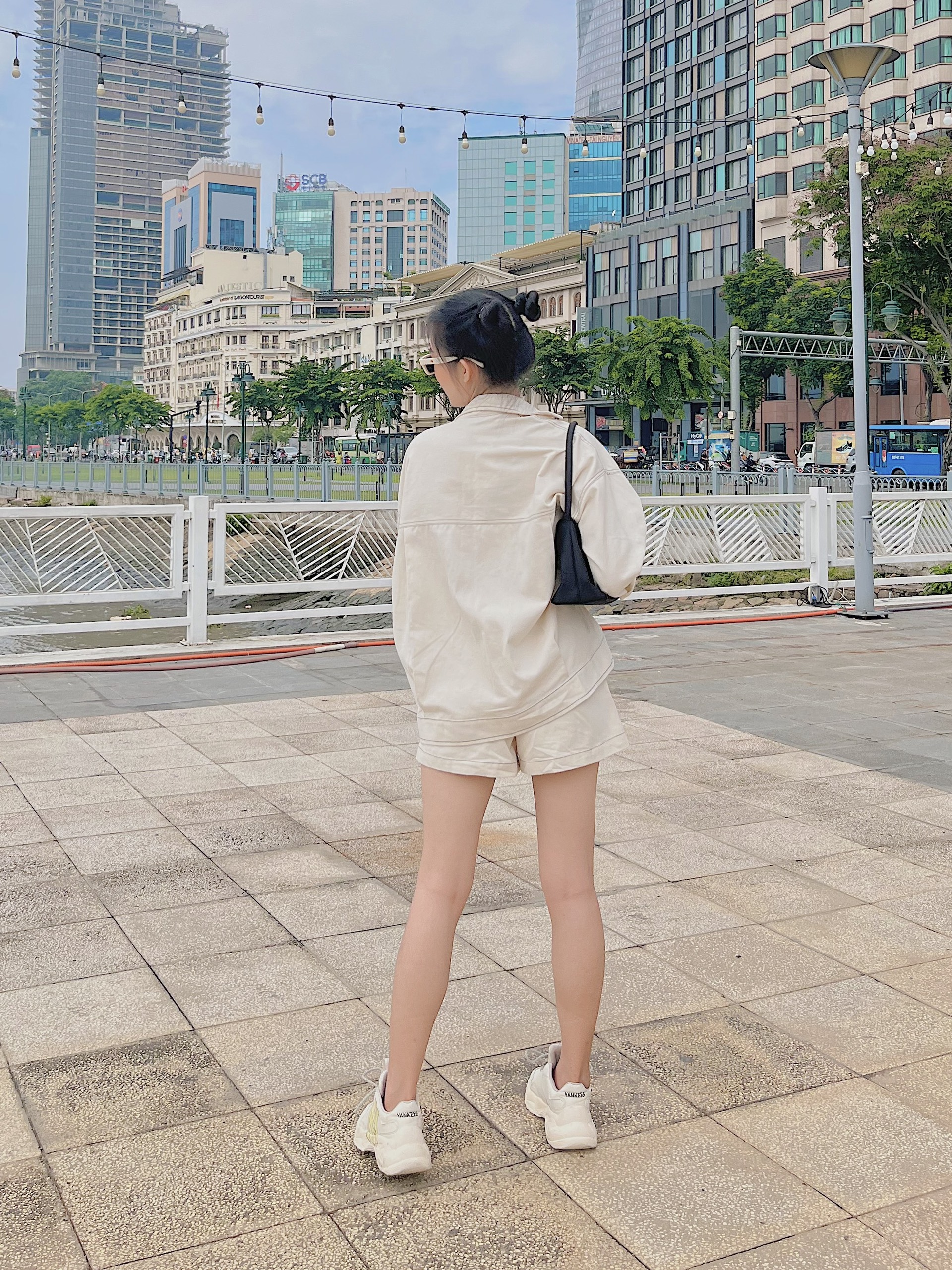 Áo khoác kaki chỉ nổi Leather Jacket
