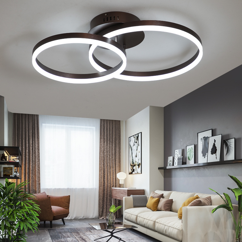 Nordic modern minimalist ceiling light, home personalized bedroom light, creative circular multi-color study LED room lighting