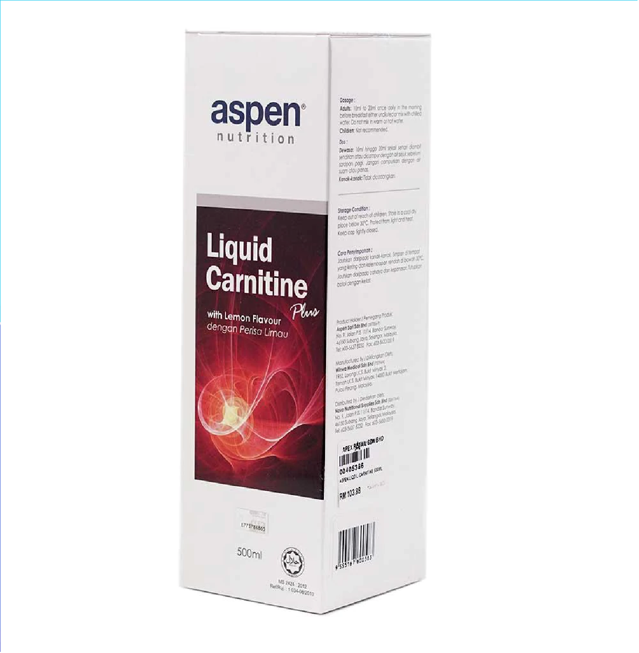 ASPEN NUTRITION LIQUID CARNITINE PLUS 500ML (LEMON FLAVOUR) L-Carnitine Fat  Metabolism Boost Energy Production Liquid Supplement Essential Amino Acids  Carnitine Supplement - Lazada