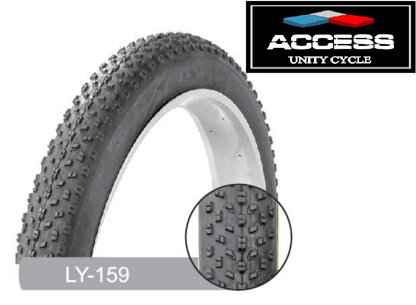 ACCESS Bicycle Tyres and Tubes, All Sizes are Available: 22X1-3/8, 24x1-3/8, 27x1-3/8, 700X25, 700X23, 700X28, 700X35, 26x2.125, 26x1-3/8, 26x4.0, 24x4.0, 20x4.0. 